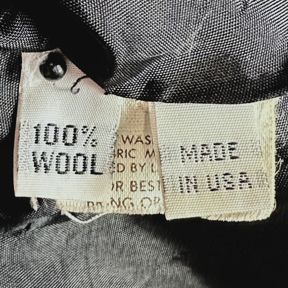 VTG Jimmy Gamba Avant-Garde Black Wool Military Jacket | Made in USA | Size 4 XS - Picture 12 of 16